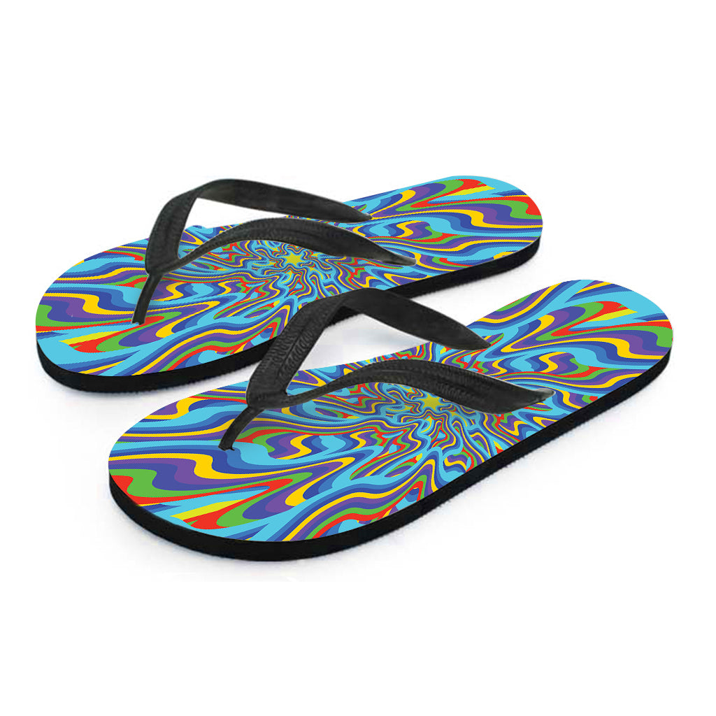 Psychedelic Print Flip Flops