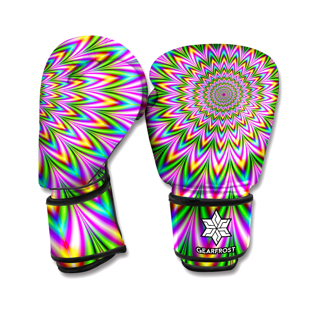 Psychedelic Radiant Optical Illusion Boxing Gloves