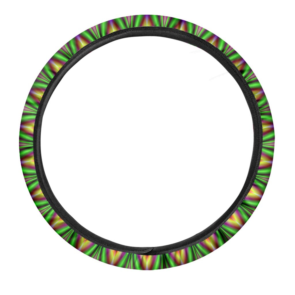 Psychedelic Radiant Optical Illusion Car Steering Wheel Cover