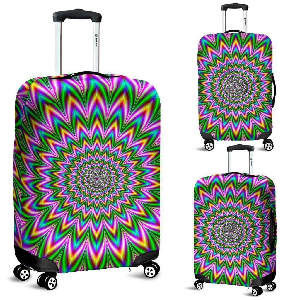 Psychedelic Radiant Optical Illusion Luggage Cover GearFrost