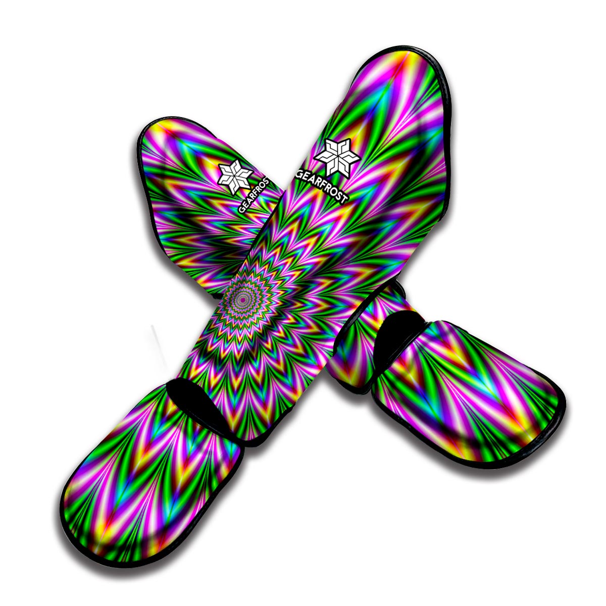 Psychedelic Radiant Optical Illusion Muay Thai Shin Guard