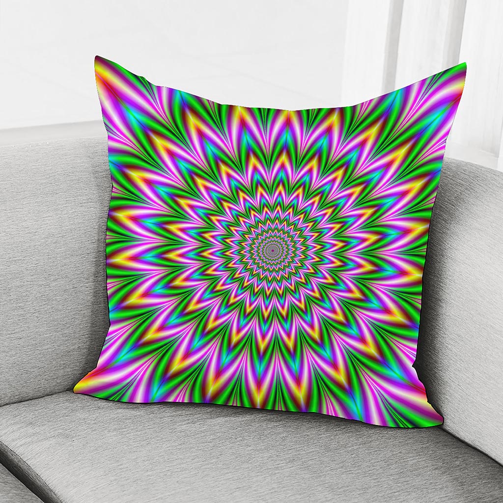Psychedelic Radiant Optical Illusion Pillow Cover