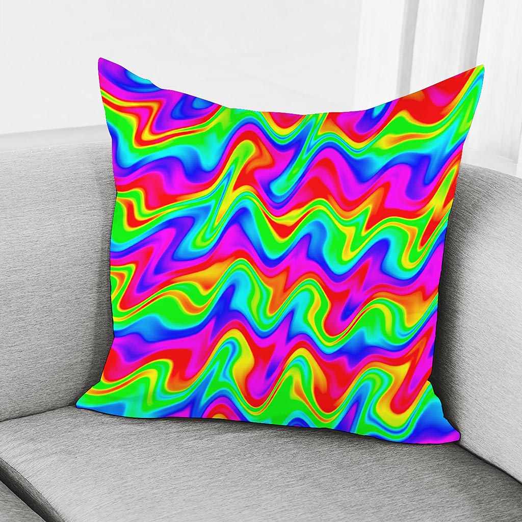 Psychedelic Rainbow Trippy Print Pillow Cover