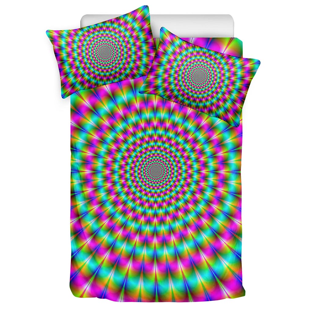 Psychedelic Rave Optical Illusion Duvet Cover Bedding Set