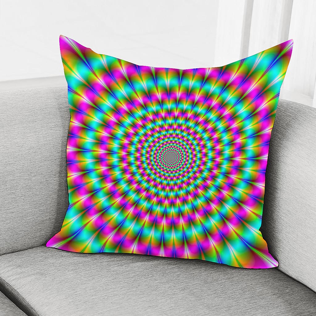 Psychedelic Rave Optical Illusion Pillow Cover