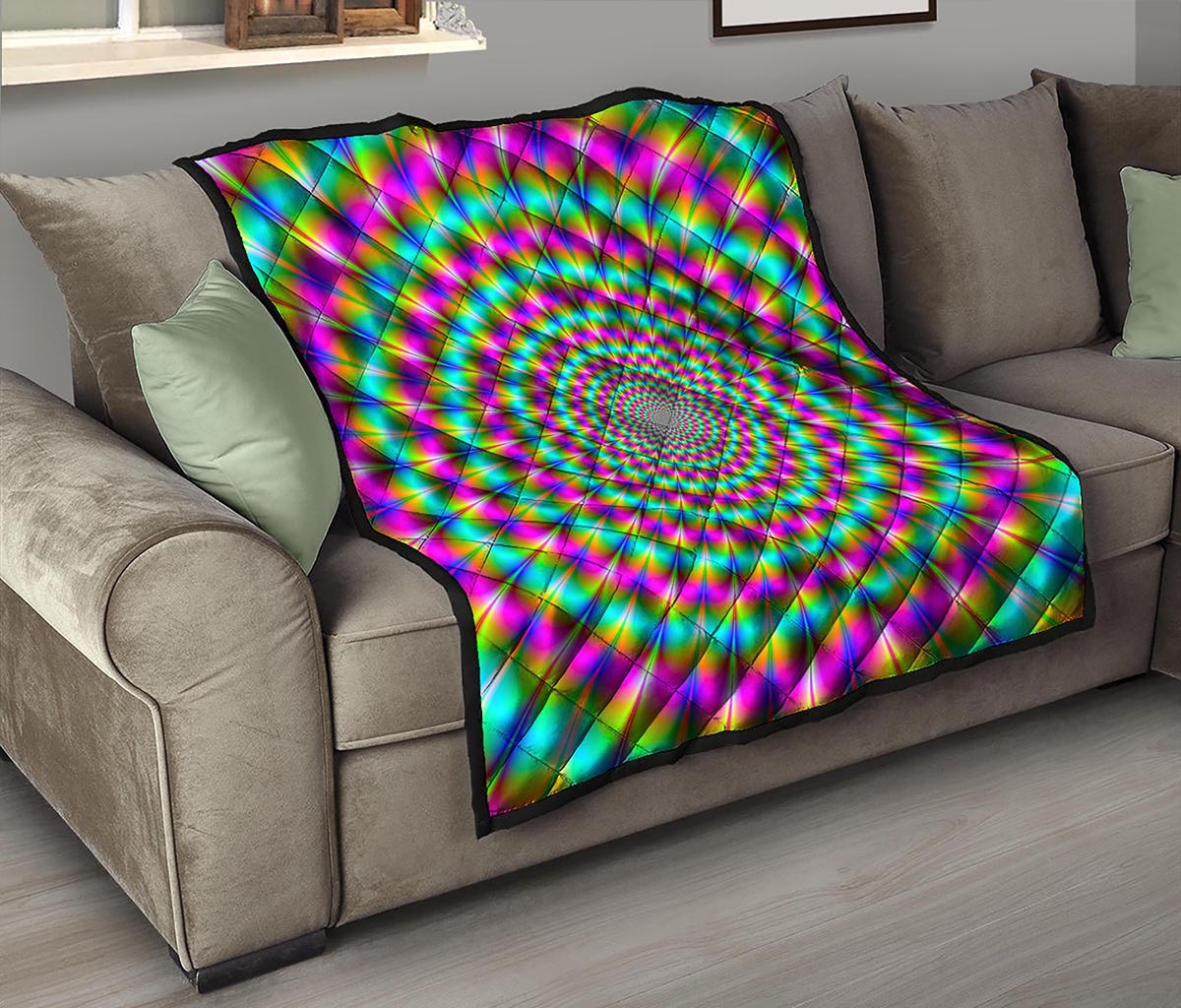 Psychedelic Rave Optical Illusion Quilt