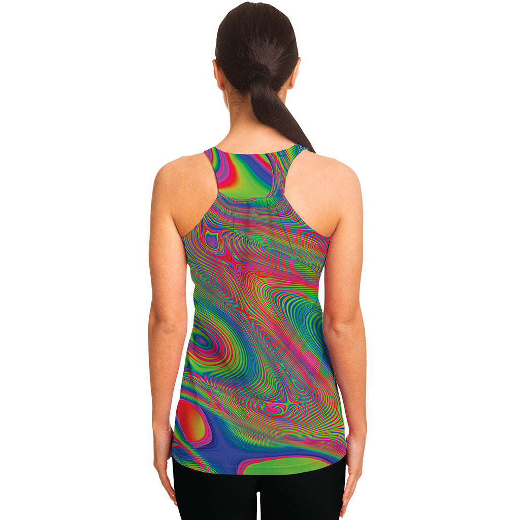 Psychedelic Rave Print Women's Racerback Tank Top