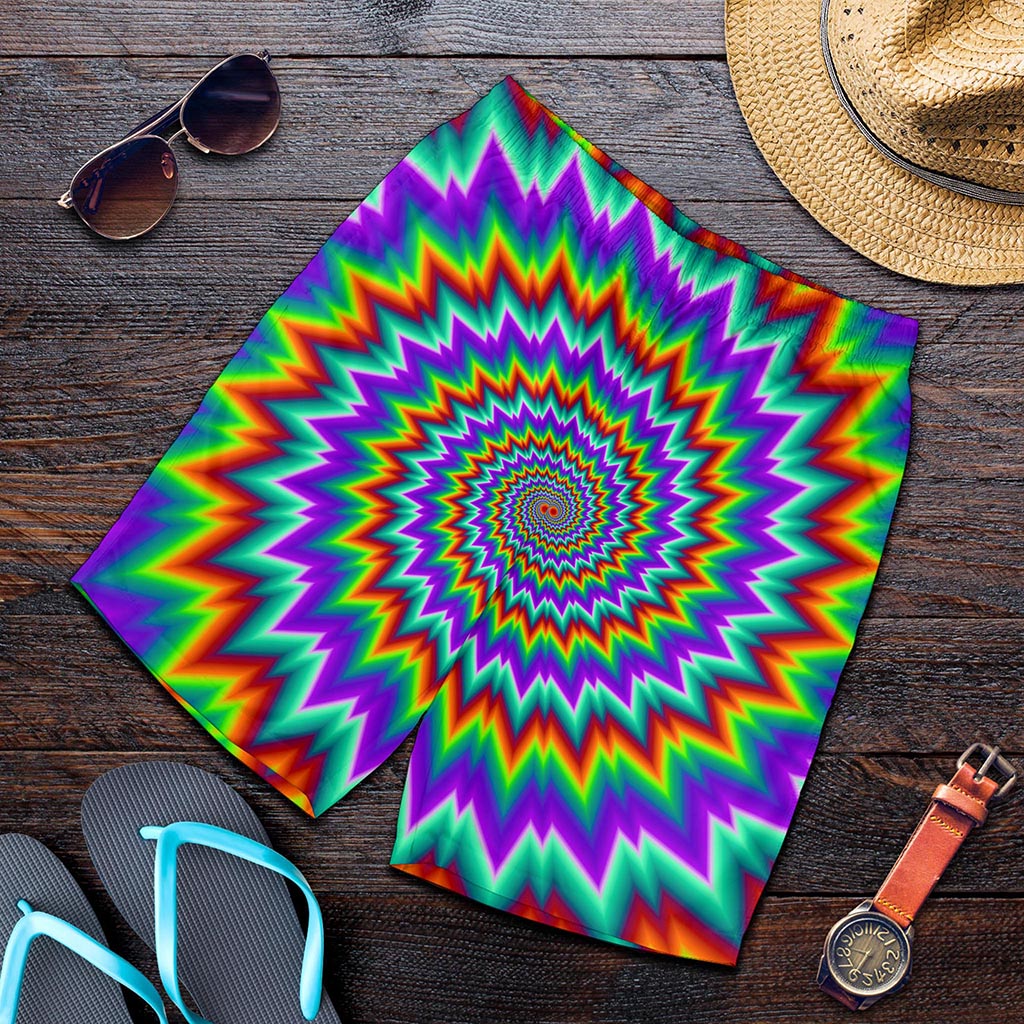 Psychedelic Spiral Optical Illusion Men's Shorts