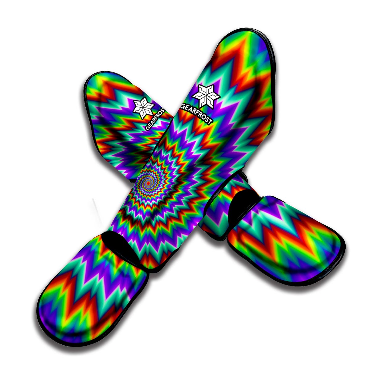 Psychedelic Spiral Optical Illusion Muay Thai Shin Guard