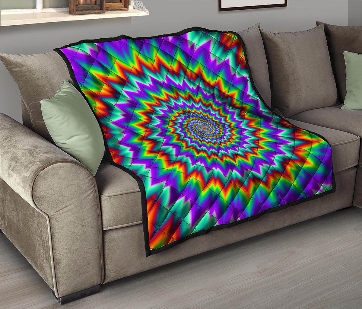 Psychedelic Spiral Optical Illusion Quilt