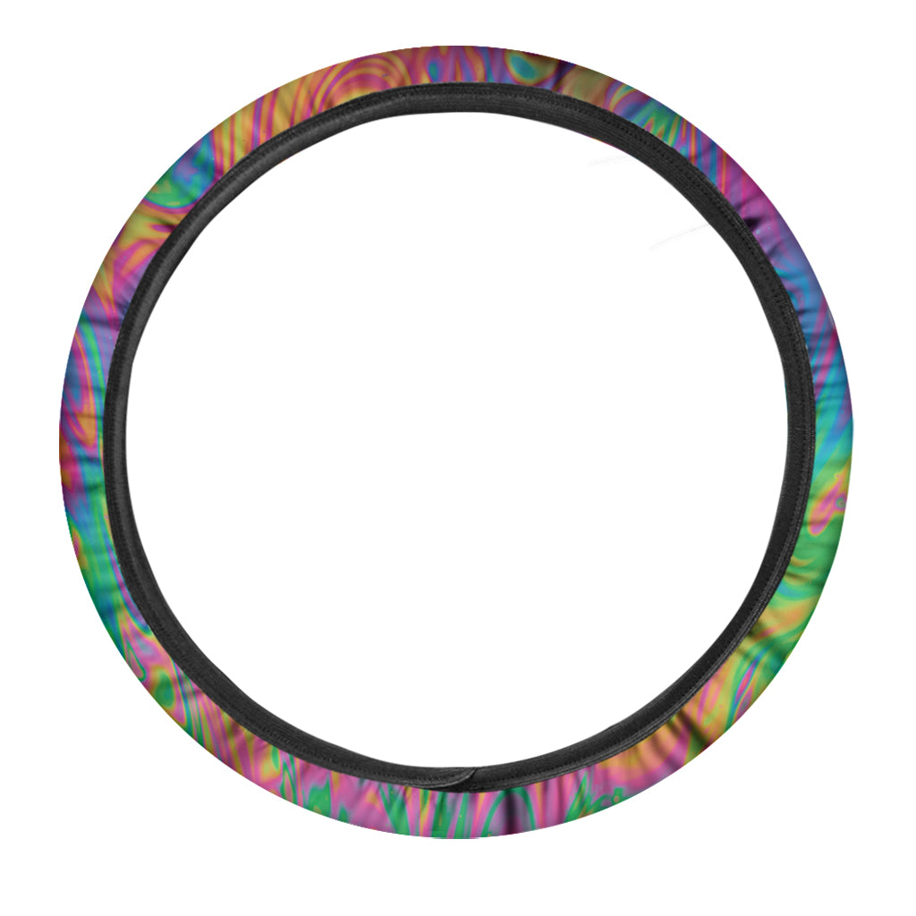 Psychedelic Surface Print Car Steering Wheel Cover