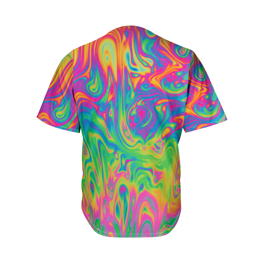 Psychedelic Surface Print Men's Baseball Jersey