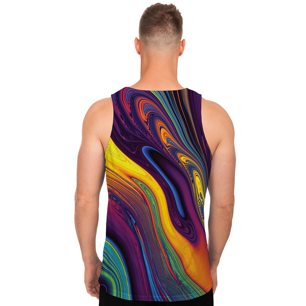 Psychedelic Trippy Fractal Print Men's Tank Top