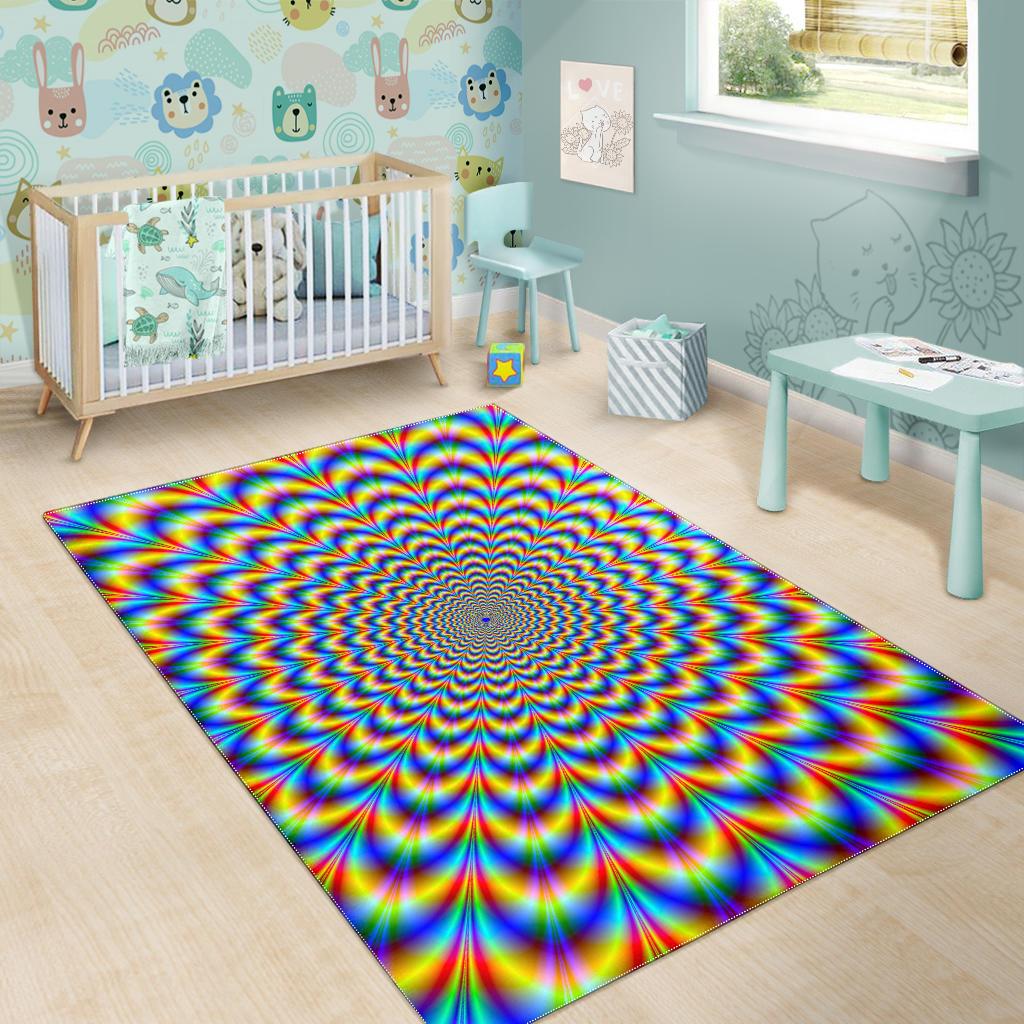 Psychedelic Wave Optical Illusion Area Rug GearFrost