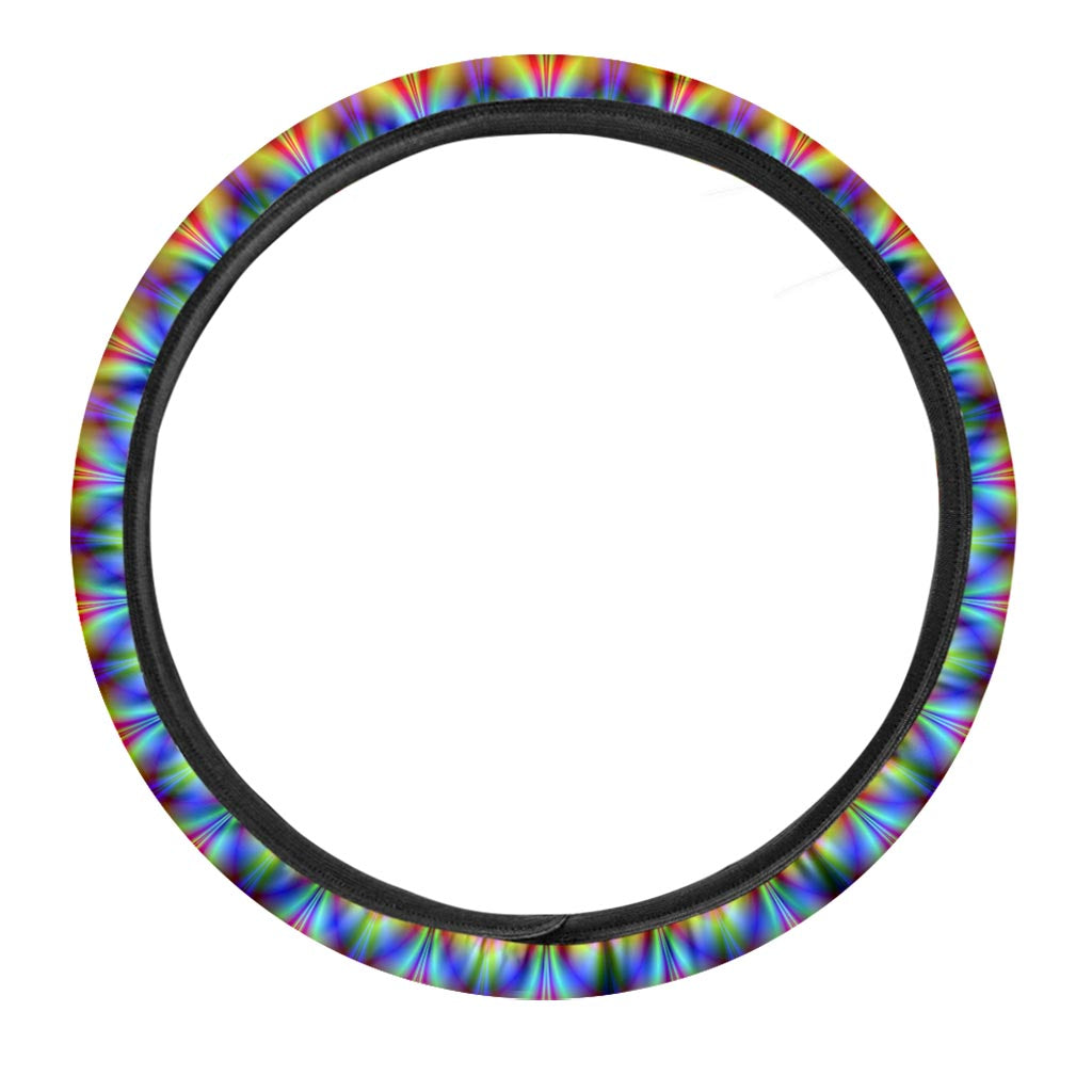 Psychedelic Wave Optical Illusion Car Steering Wheel Cover
