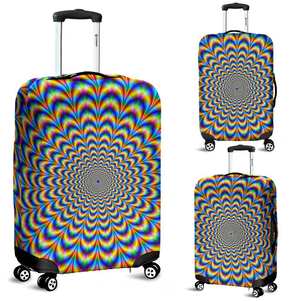 Psychedelic Wave Optical Illusion Luggage Cover GearFrost