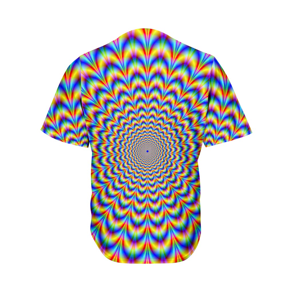 Psychedelic Wave Optical Illusion Men's Baseball Jersey