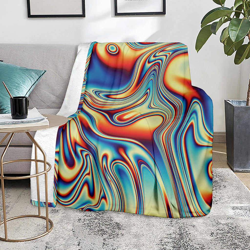 Psychedelic Wave Print Blanket