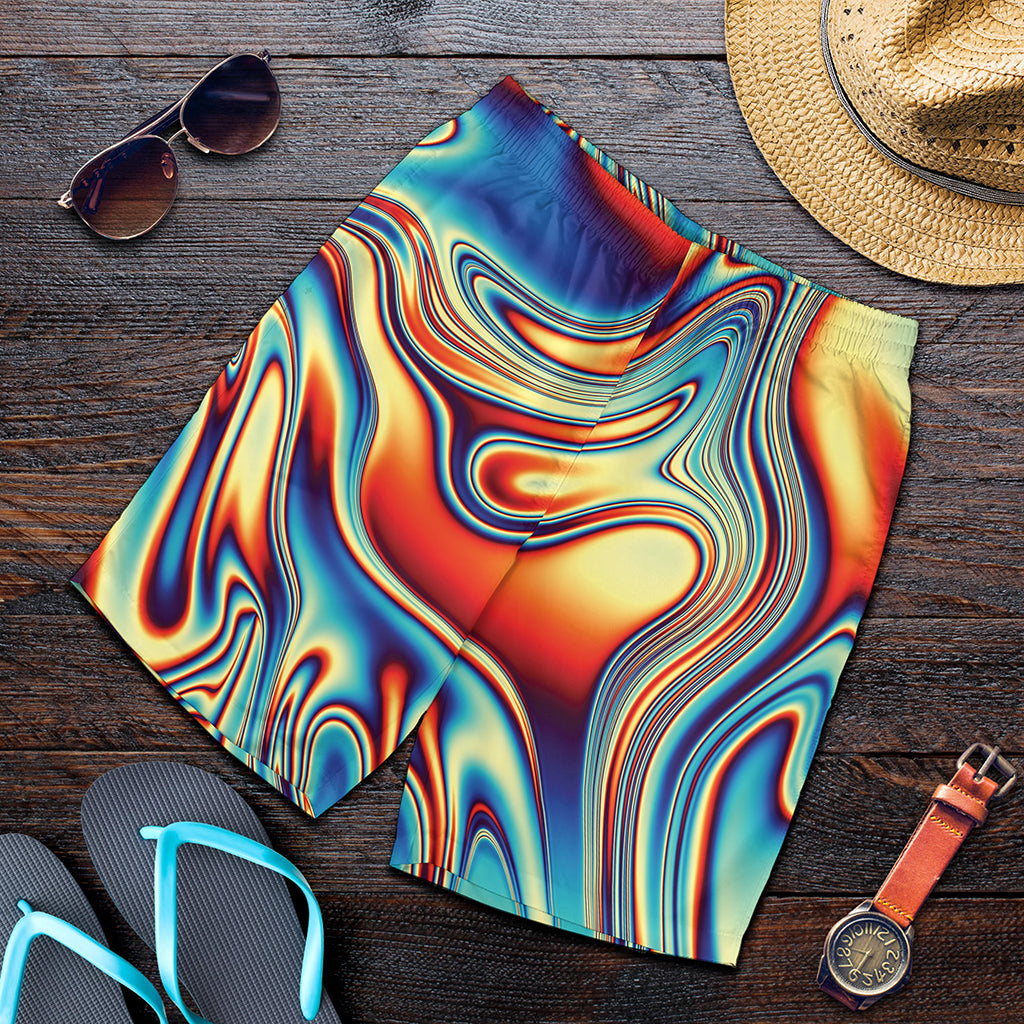 Psychedelic Wave Print Men's Shorts