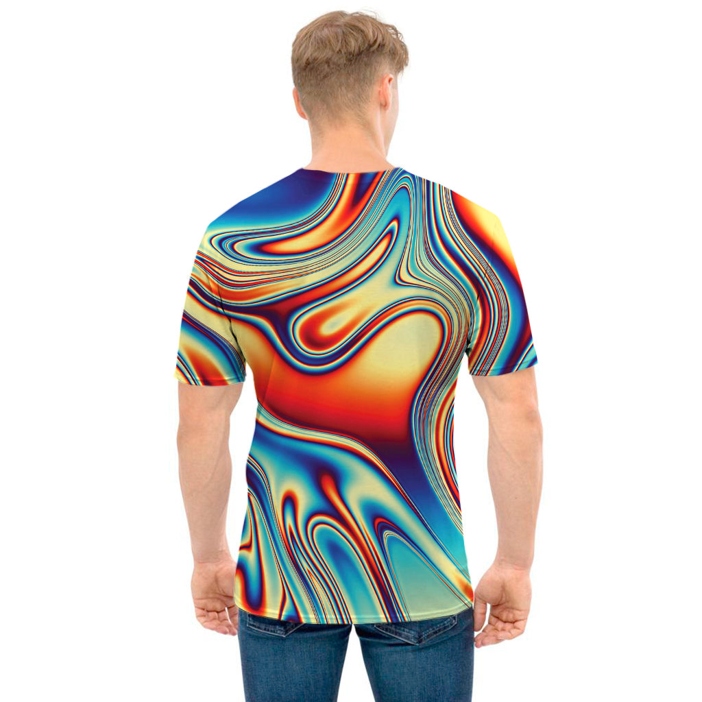 Psychedelic Wave Print Men's T-Shirt
