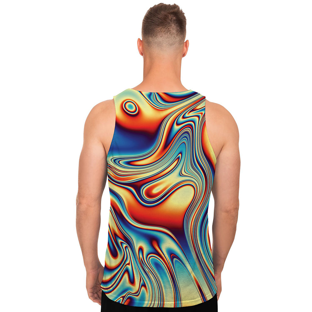 Psychedelic Wave Print Men's Tank Top