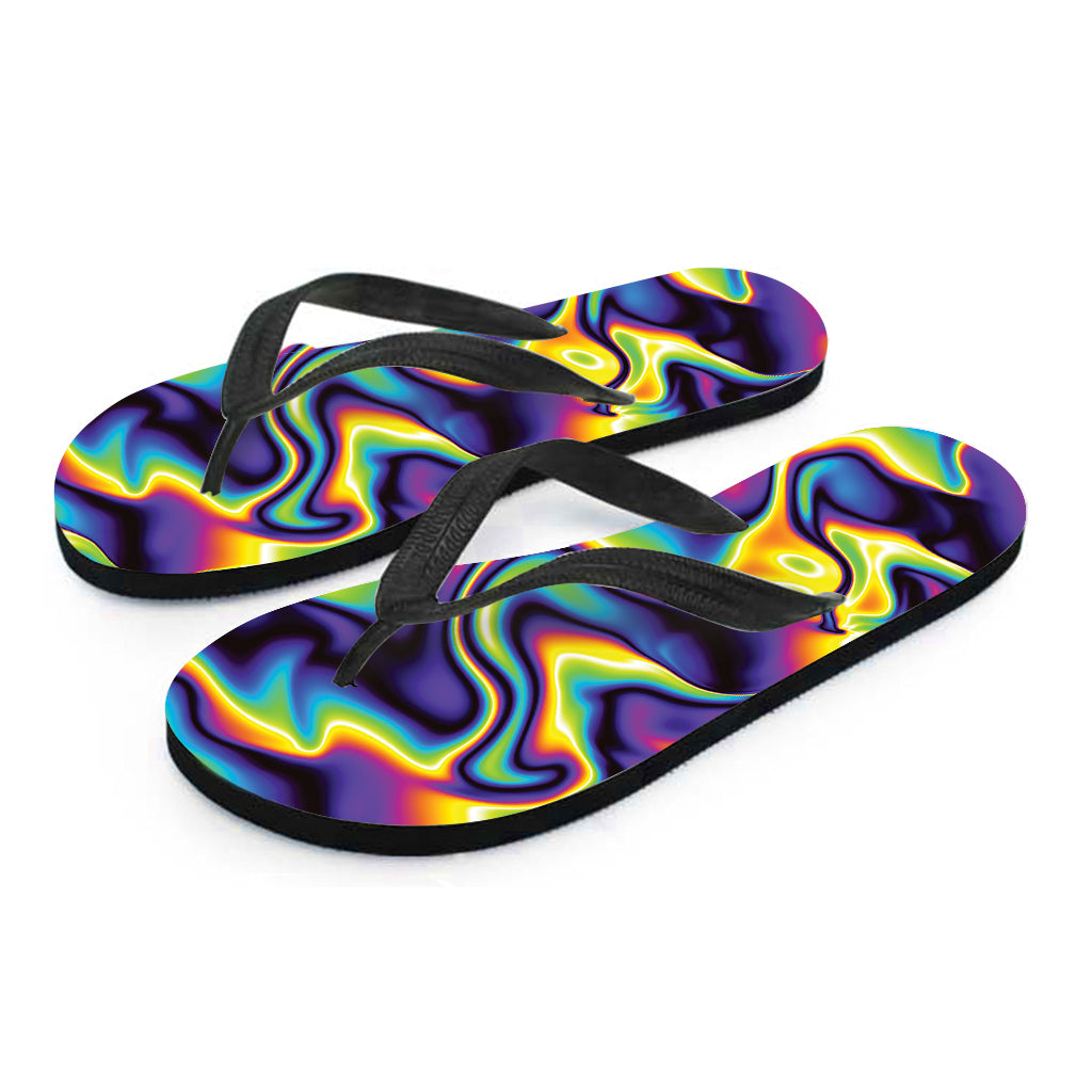 Psychedelic Wavy Print Flip Flops