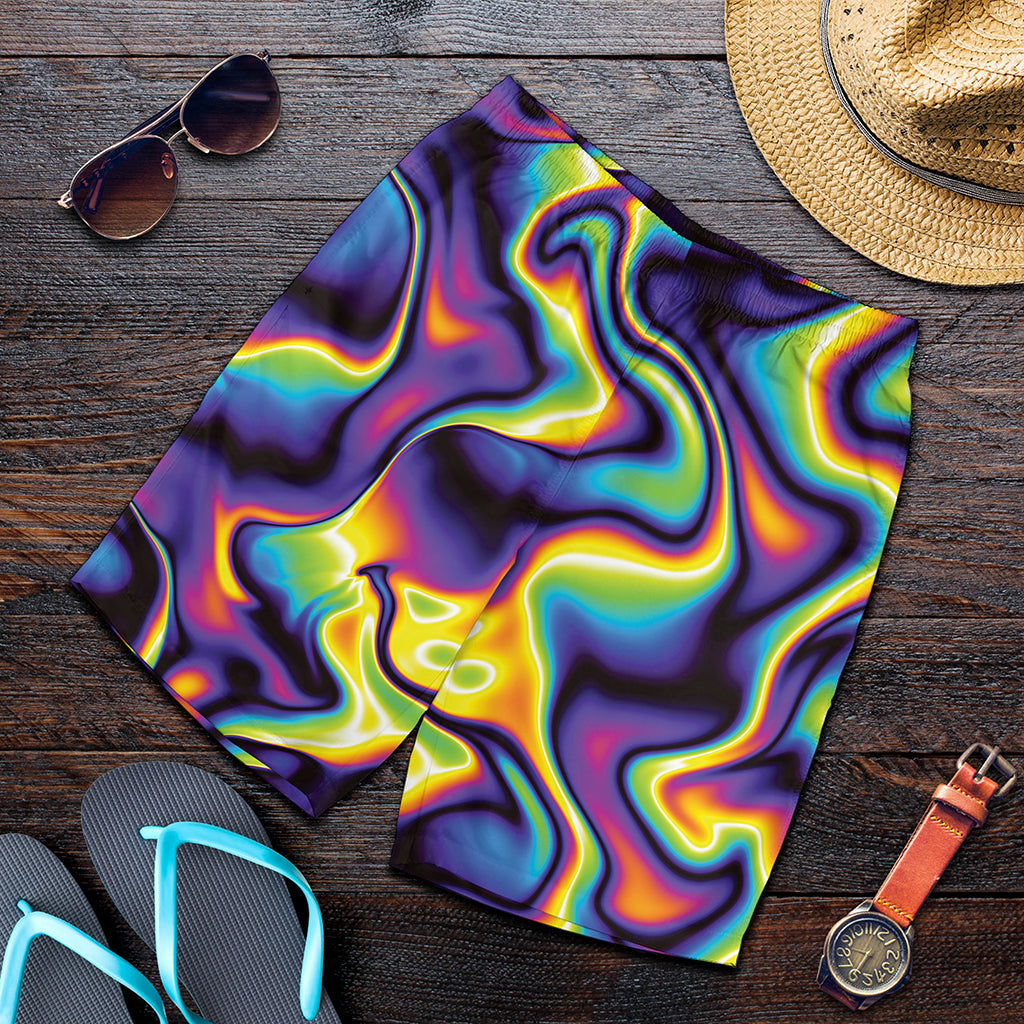 Psychedelic Wavy Print Men's Shorts
