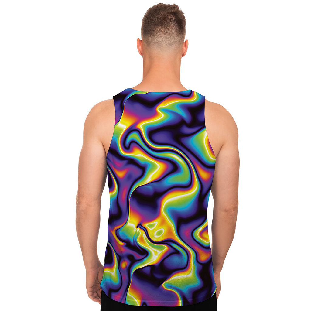 Psychedelic Wavy Print Men's Tank Top