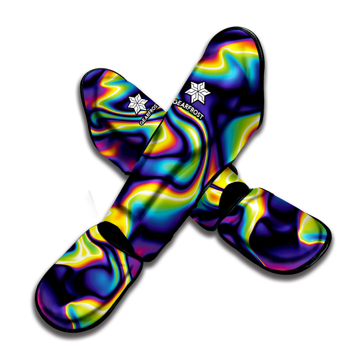 Psychedelic Wavy Print Muay Thai Shin Guard