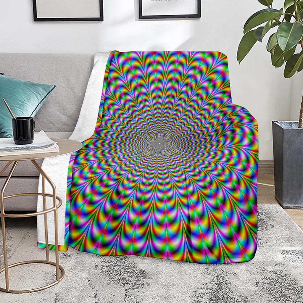 Psychedelic Web Optical Illusion Blanket