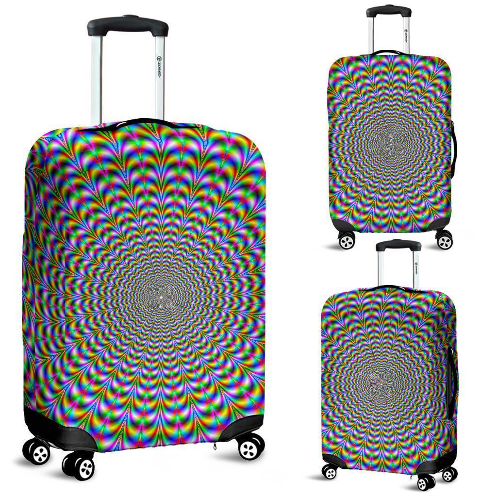 Psychedelic Web Optical Illusion Luggage Cover GearFrost
