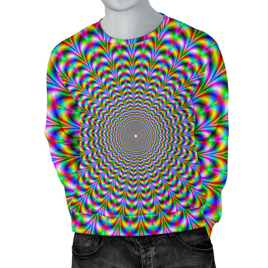 Psychedelic Web Optical Illusion Men's Crewneck Sweatshirt GearFrost