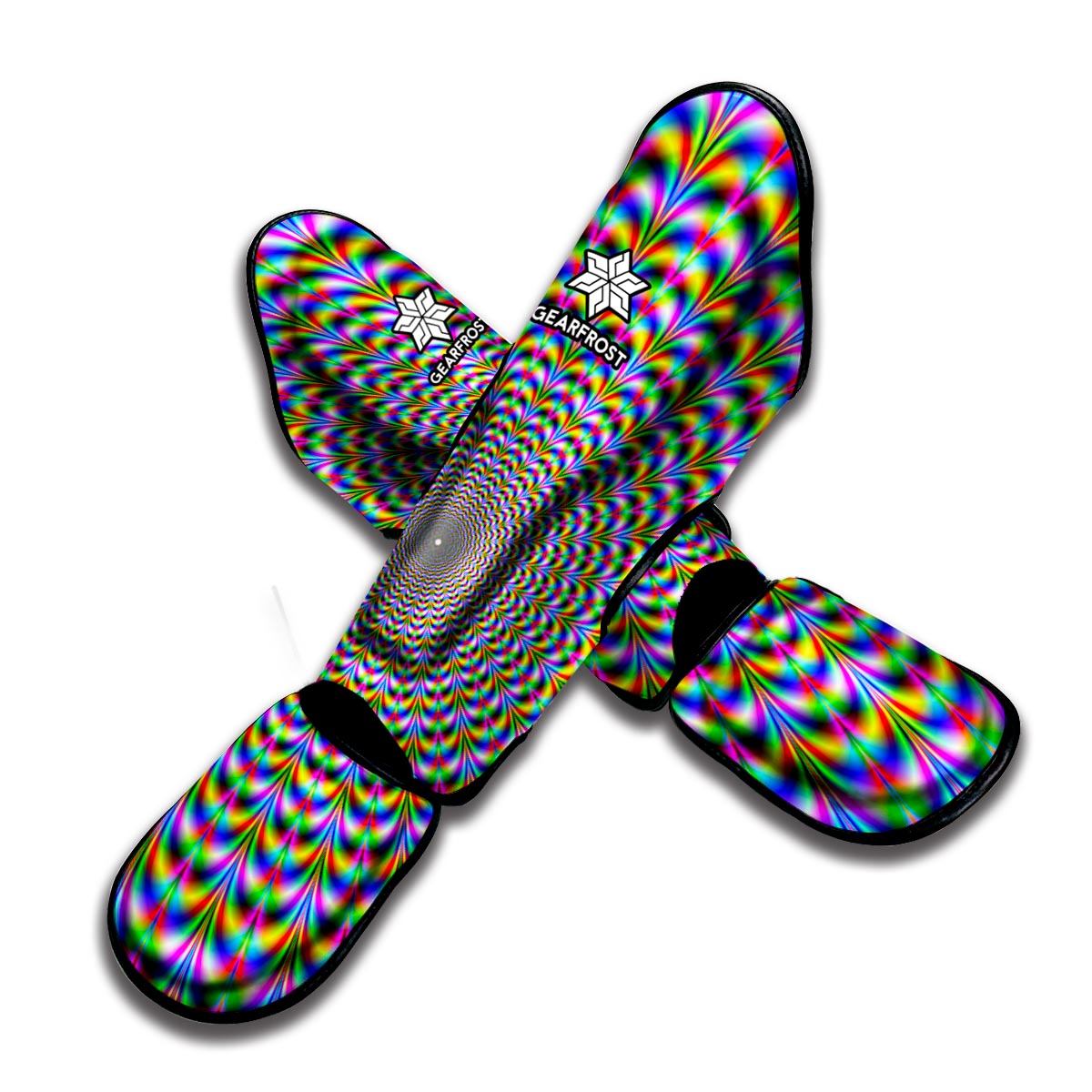 Psychedelic Web Optical Illusion Muay Thai Shin Guard