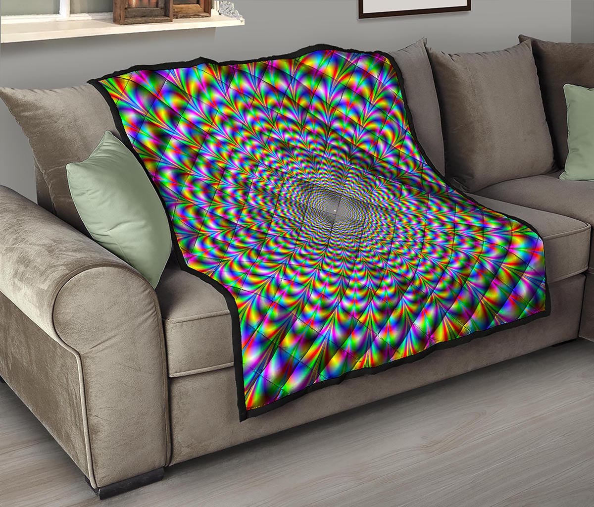 Psychedelic Web Optical Illusion Quilt