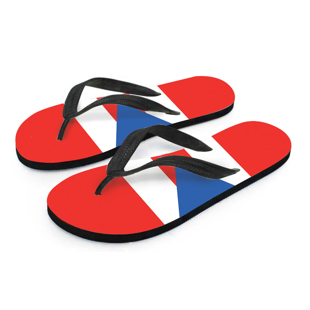 Puerto Rican Flag Print Flip Flops