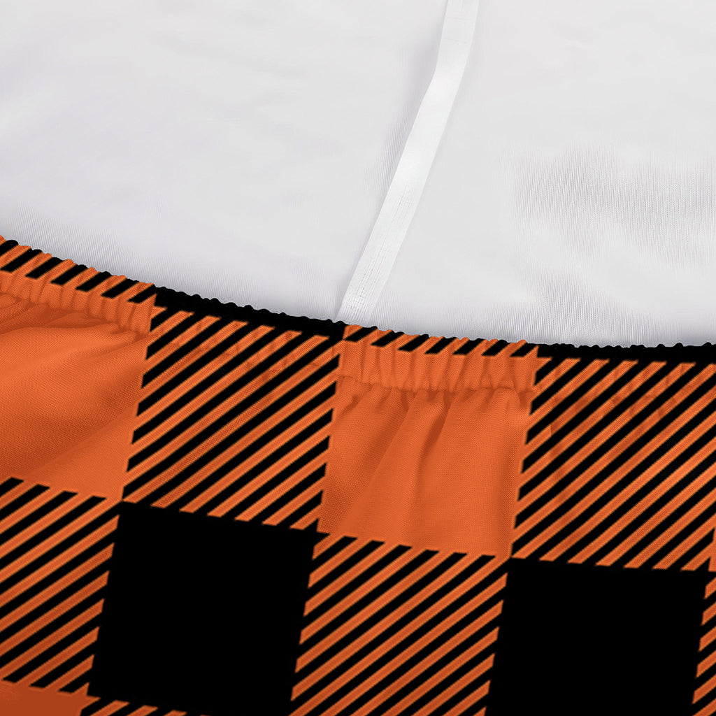 Pumpkin Orange Buffalo Check Print Sofa Cover