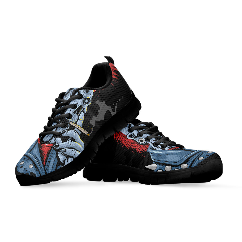 Punk Mohawk Devil Print Black Sneakers