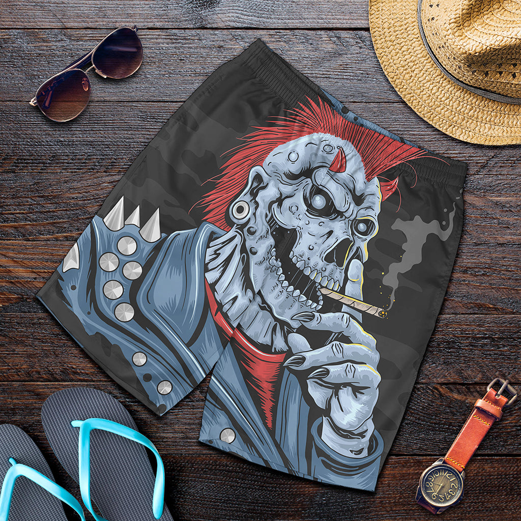 Punk Mohawk Devil Print Men's Shorts