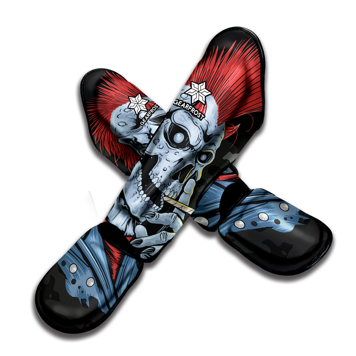 Punk Mohawk Devil Print Muay Thai Shin Guard