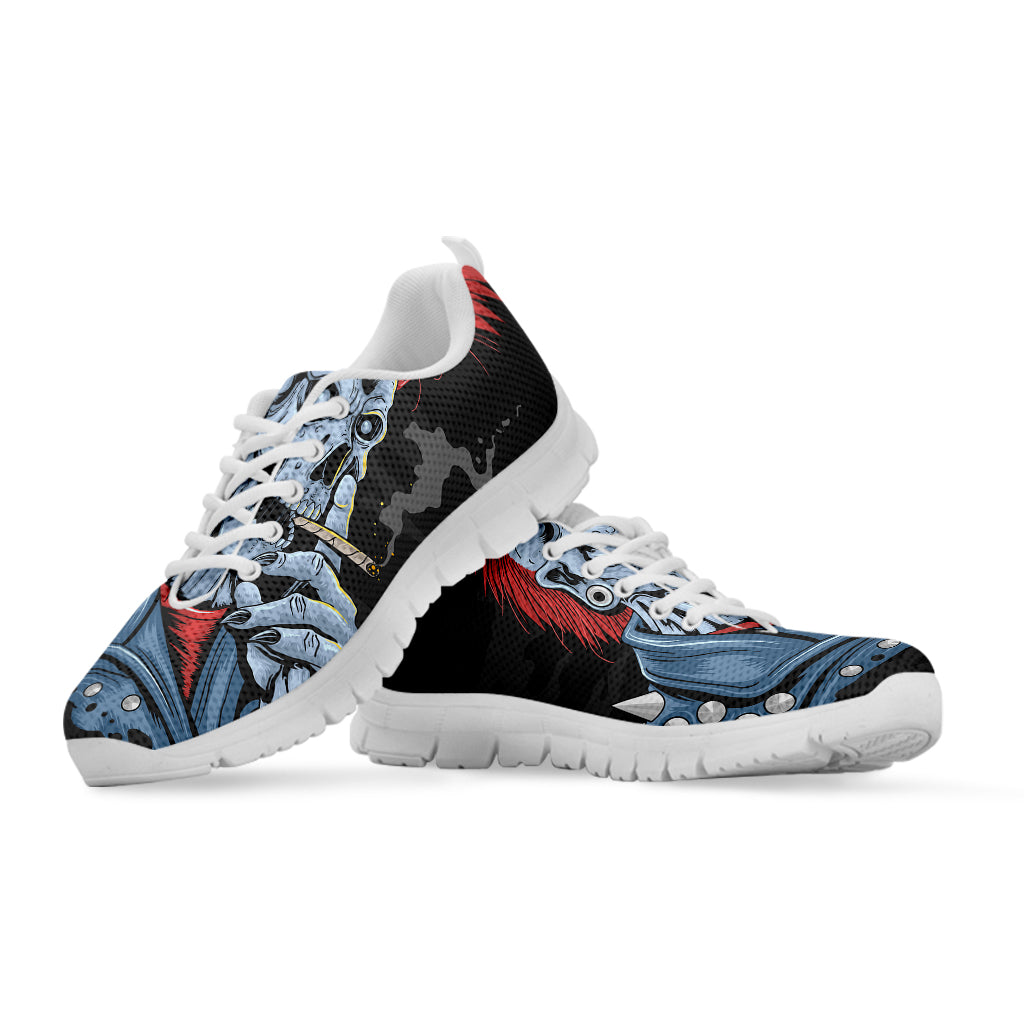 Punk Mohawk Devil Print White Sneakers