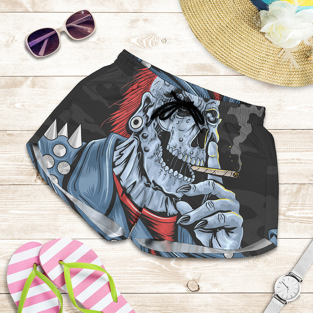 Punk Mohawk Devil Print Women's Shorts