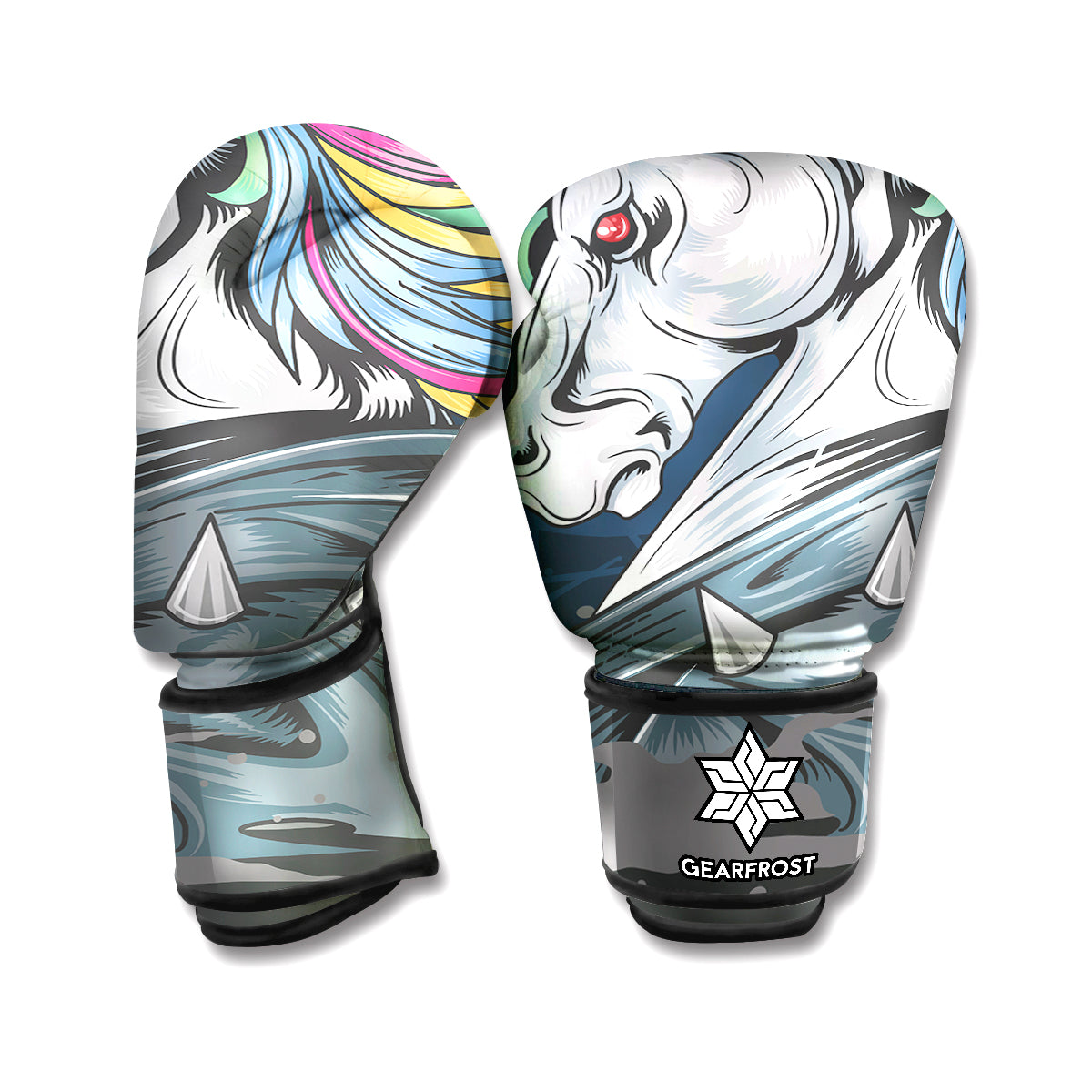Punk Unicorn Print Boxing Gloves