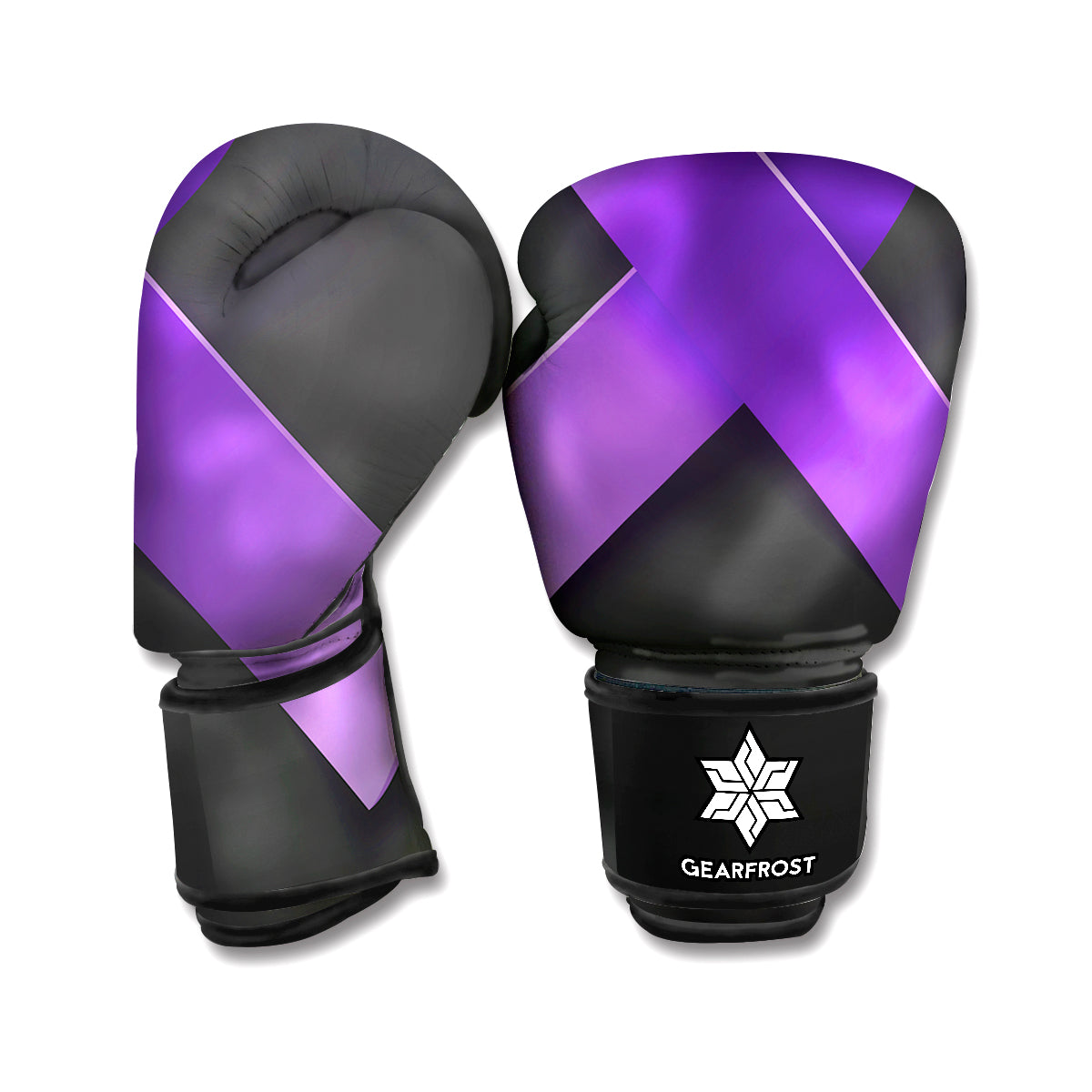 Purple All Cancer Awareness Ribbon Print Boxing Gloves