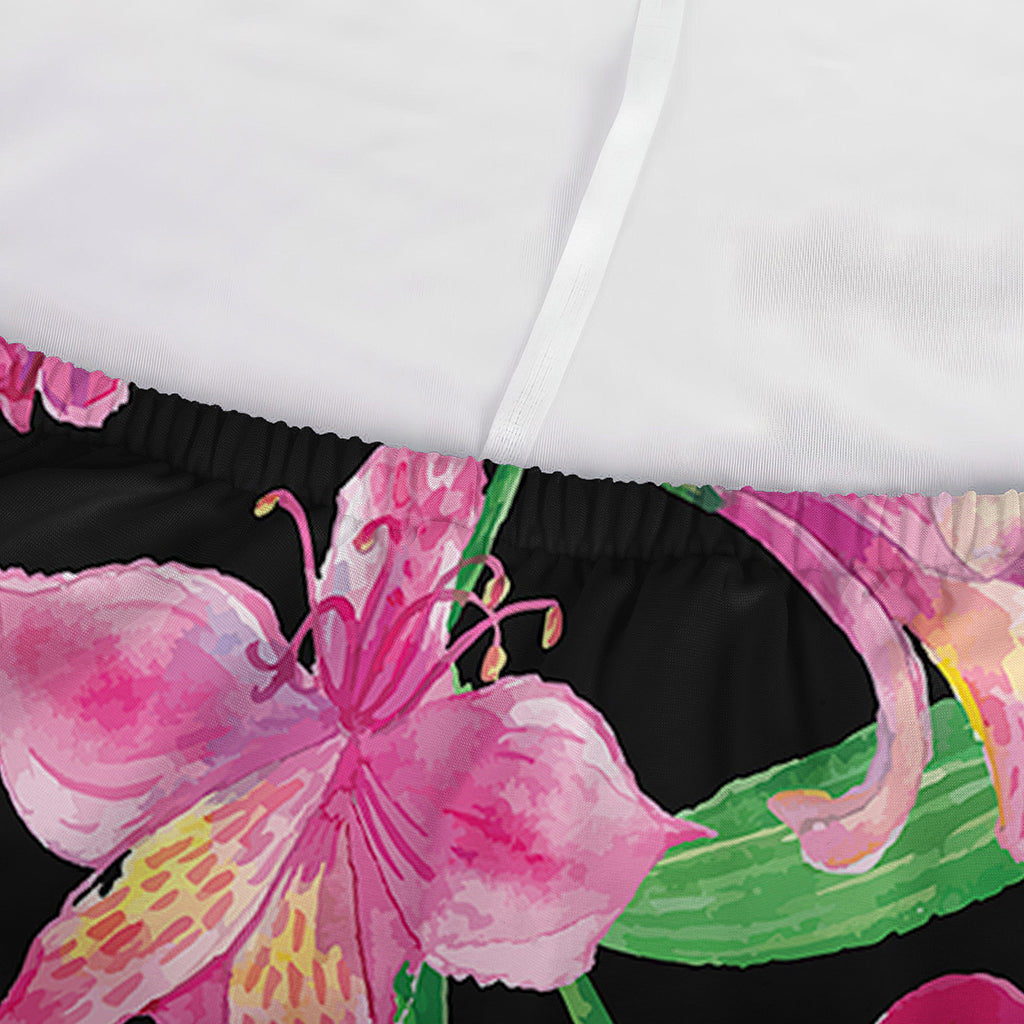 Purple Alstroemeria Pattern Print Sofa Cover