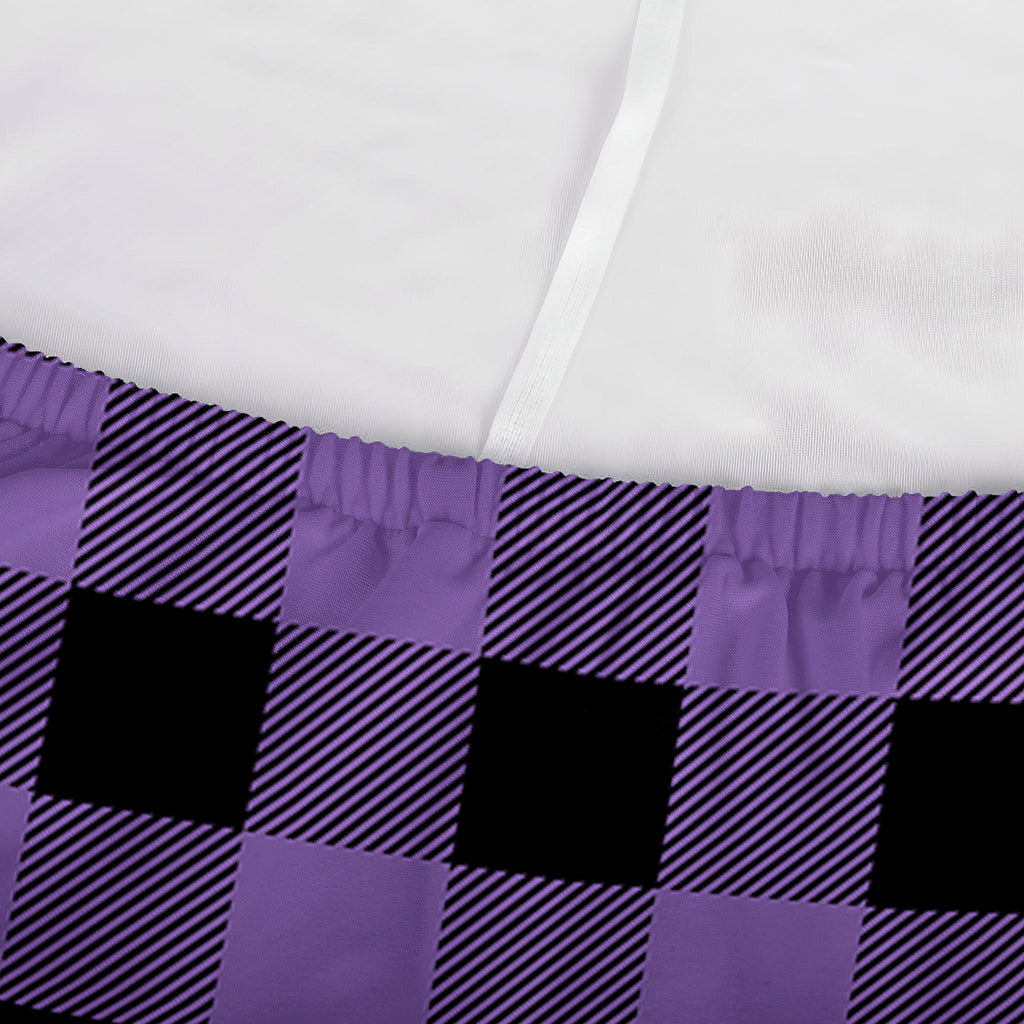 Purple And Black Buffalo Check Print Sofa Cover