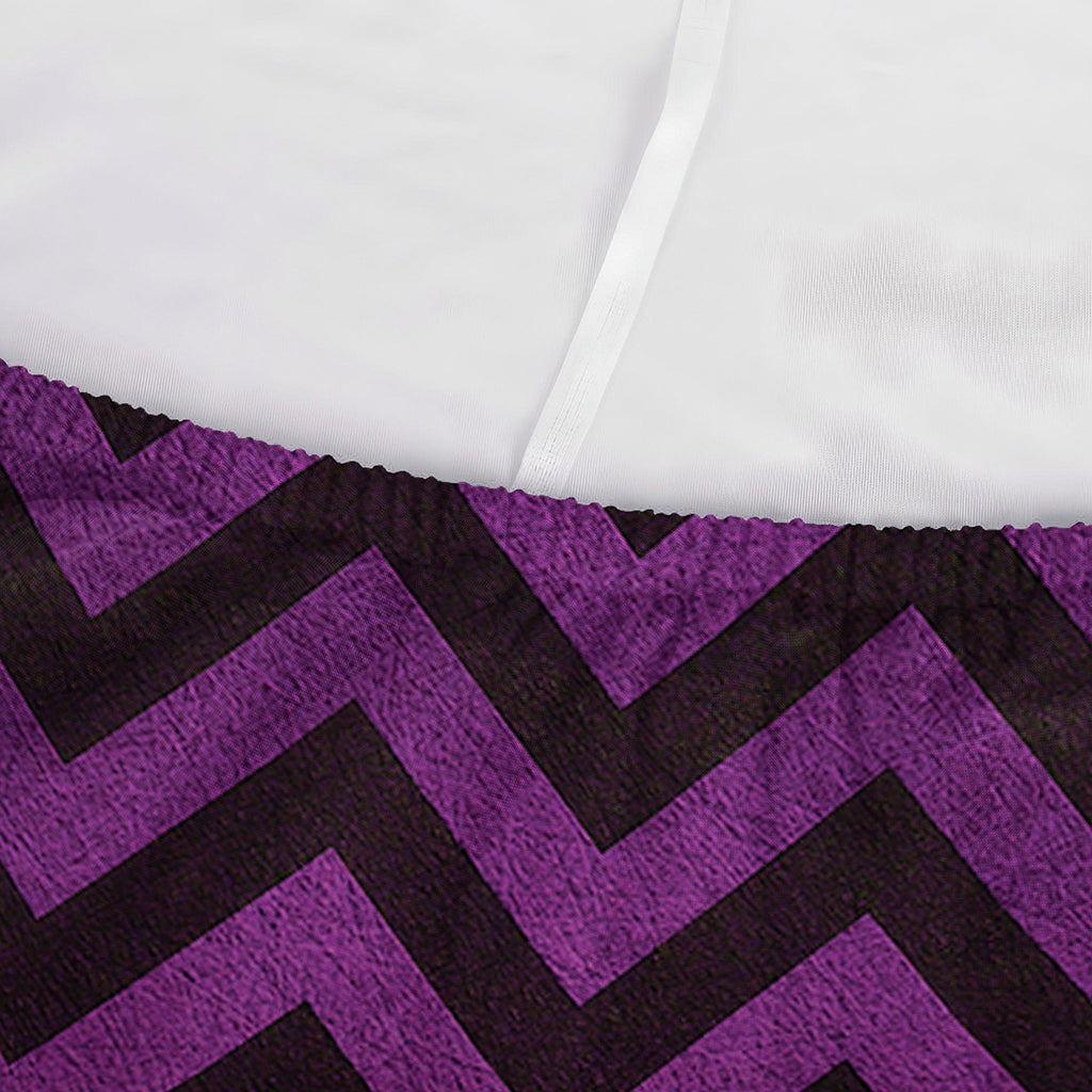 Purple And Black Chevron Pattern Print Sofa Cover