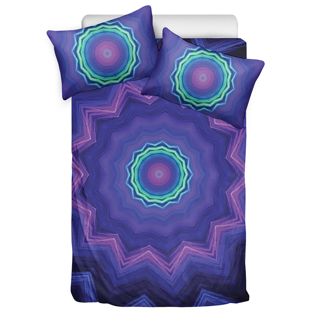 Purple And Blue Kaleidoscope Print Duvet Cover Bedding Set