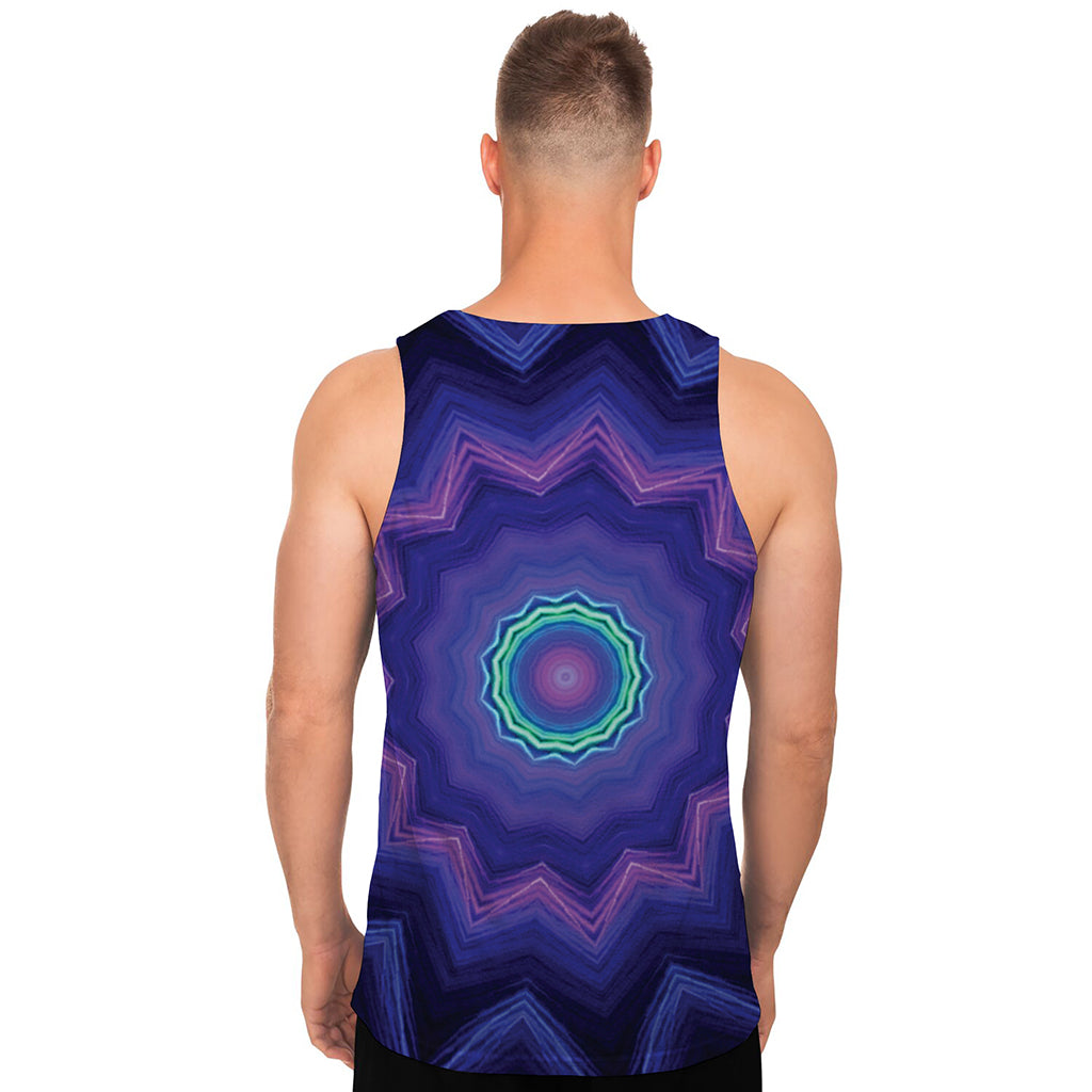 Purple And Blue Kaleidoscope Print Men's Tank Top
