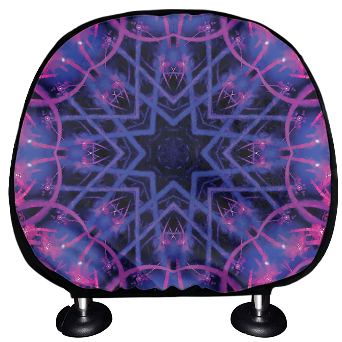 Purple And Blue Light Mandala Print Car Headrest Covers