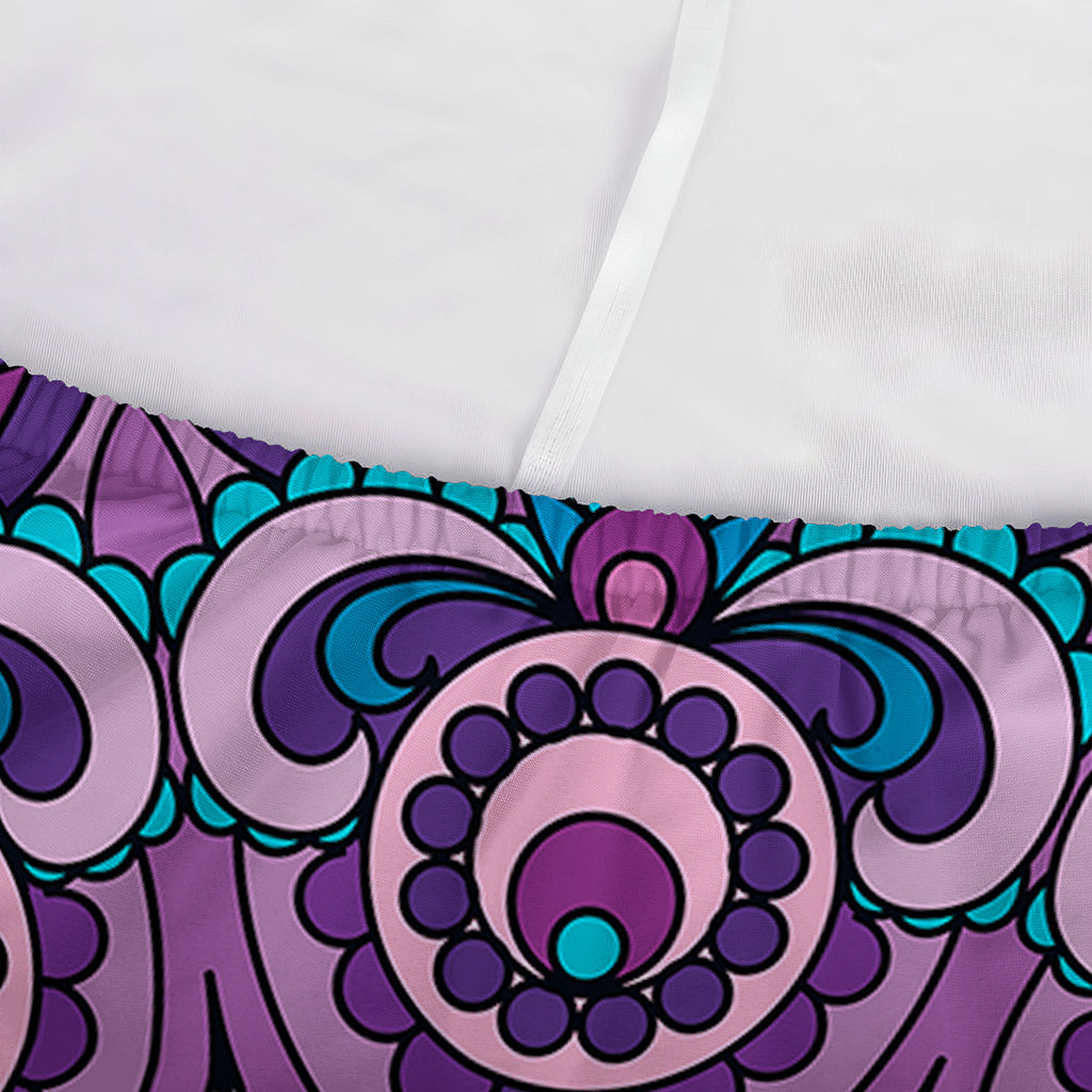 Purple And Blue Mandala Print Sofa Cover